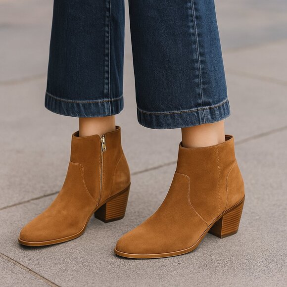 Anthropologie SZ 8 Wanderlust Boots Booties In Brown Suede - Picture 1 of 8